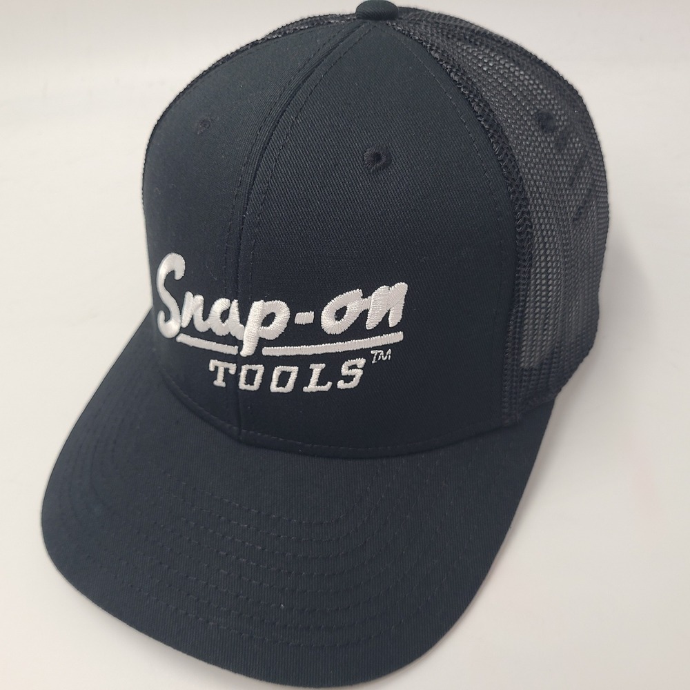 Snap-on Hat Snapback Trucker Mesh Black White Logo Tools Workwear Construction